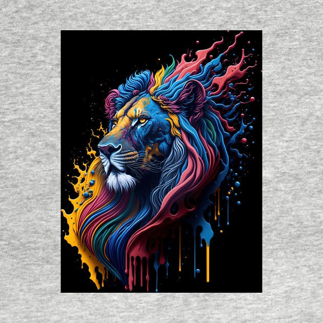 Splash Art of a Lion by allovervintage